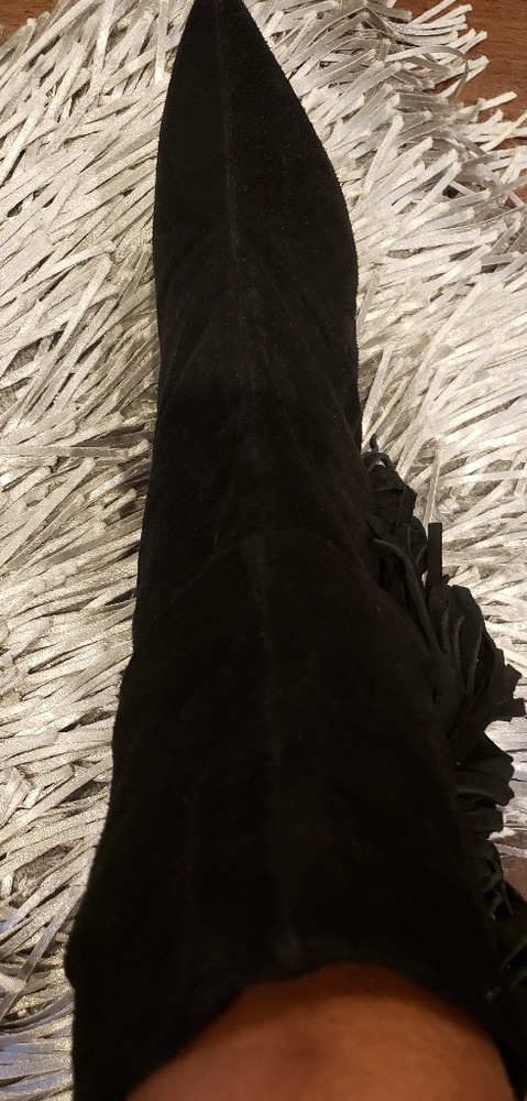 Fringe suede bootie